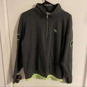 Dark Heathered Grey Victoria Secret Pink Quarter Zip
